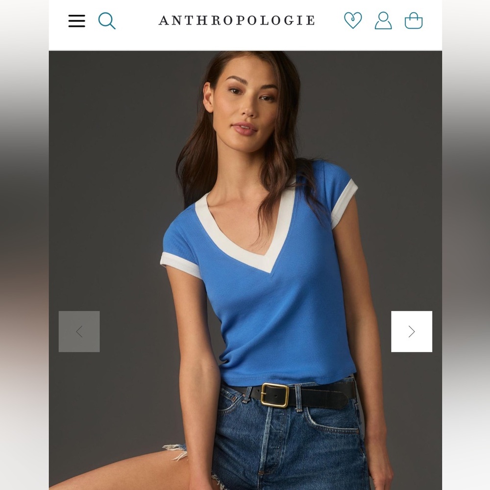 Anthropologie’s Pilcro “Boxy V-neck Tee”